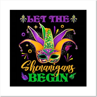 Cute Mardi Gras Mask Let The Shenanigans Begin Men Women Posters and Art